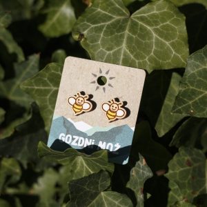 GOZDNI MOŽ Wooden Bee Earrings